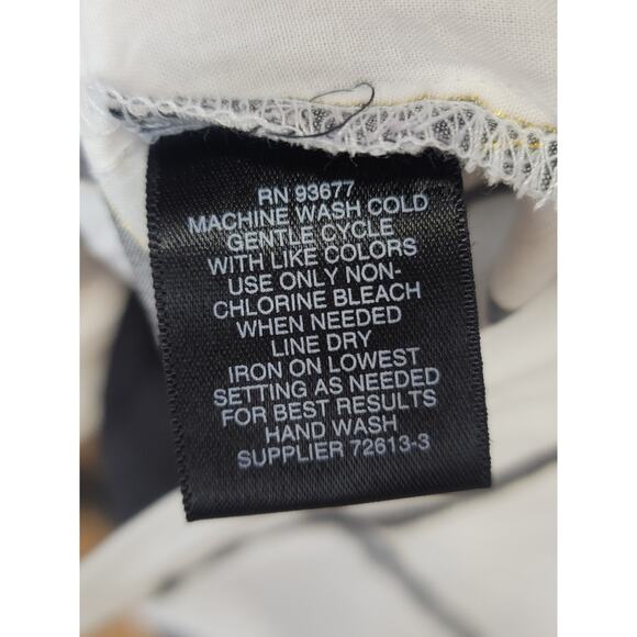 Liz Claiborne Blouse Women's Small White Black Windowpane Career Top Bell Sleeve - Picture 10 of 11